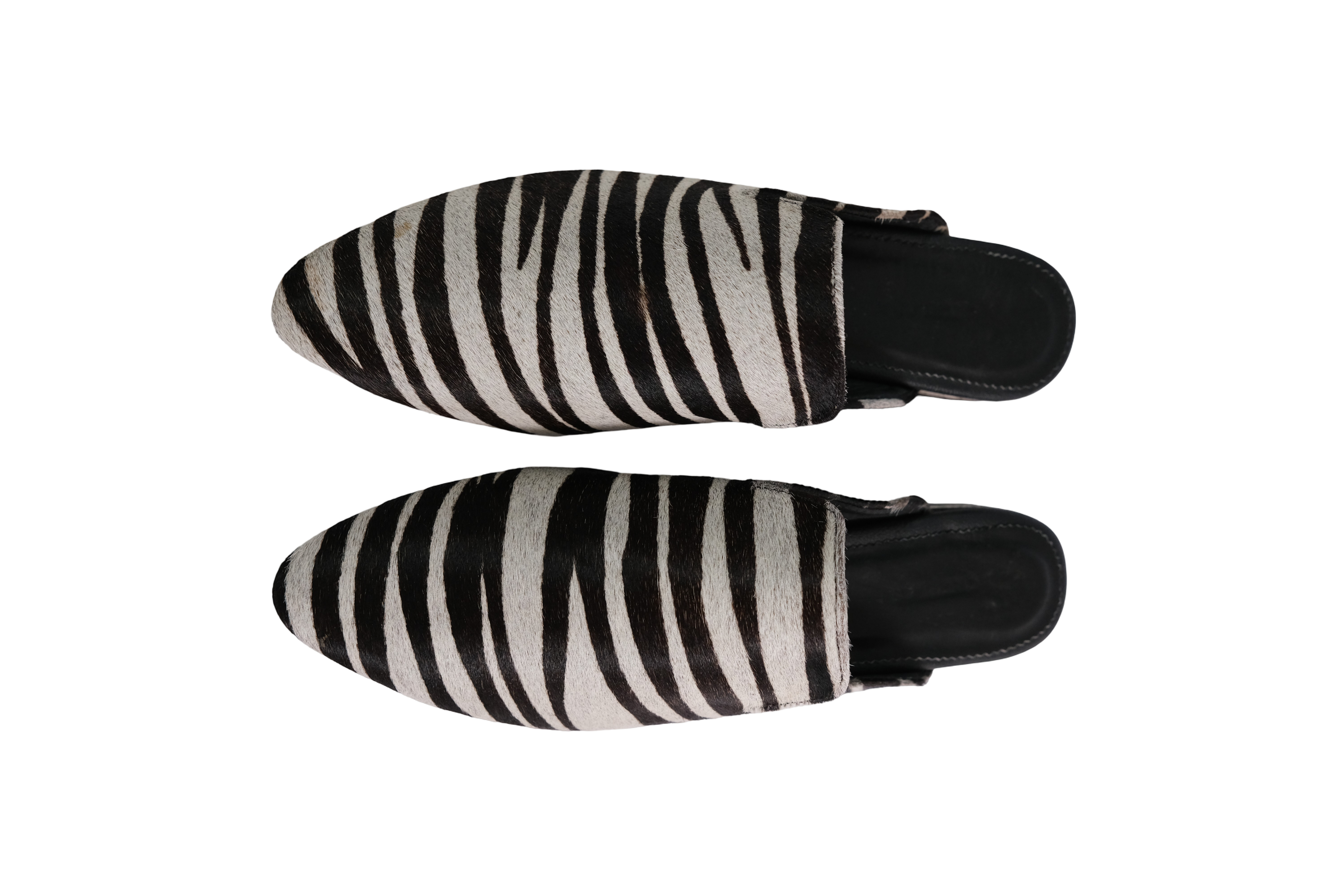 Suecos Cuero Cebra Blanco Negro