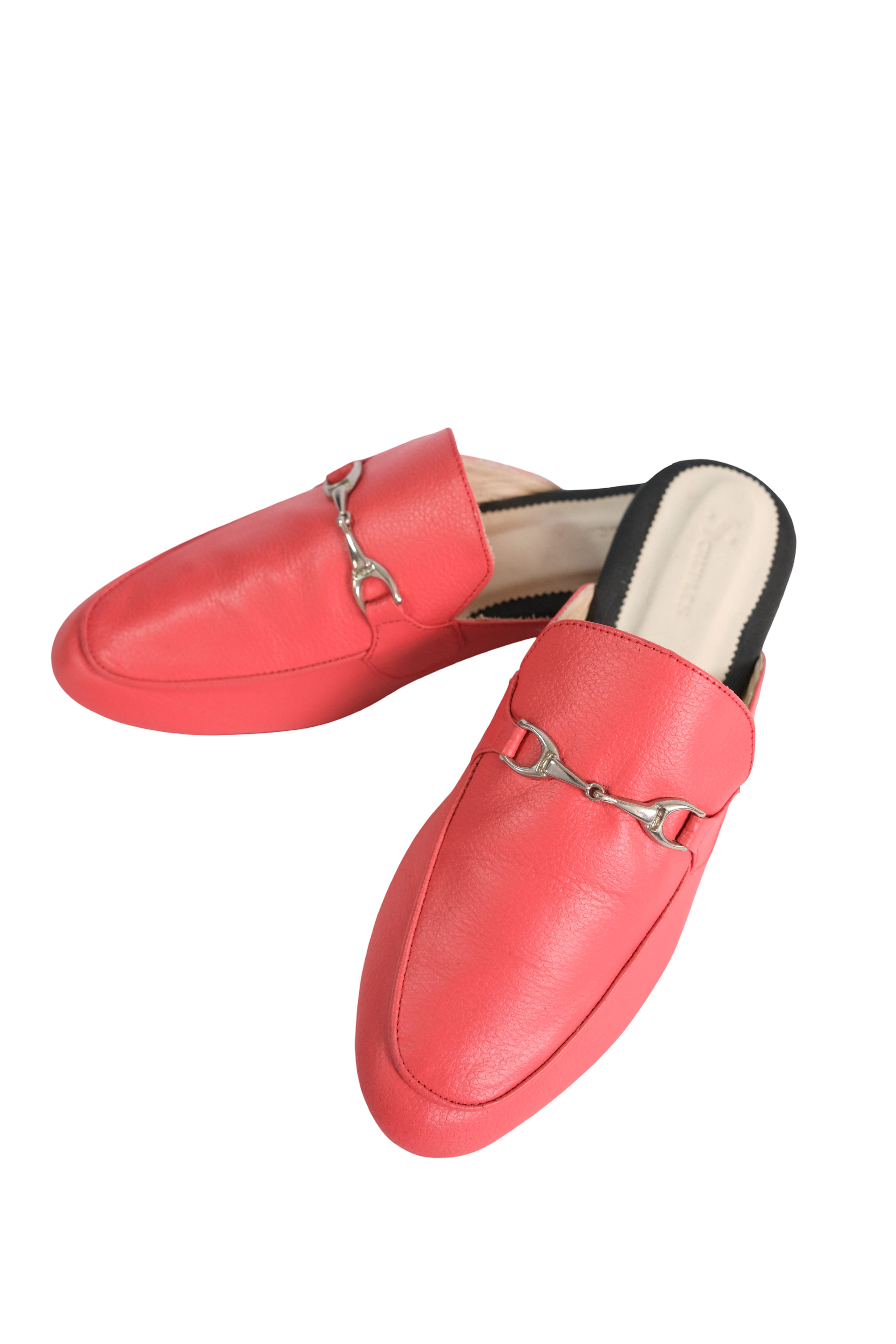 Suecos Cuero Rojo Hebilla