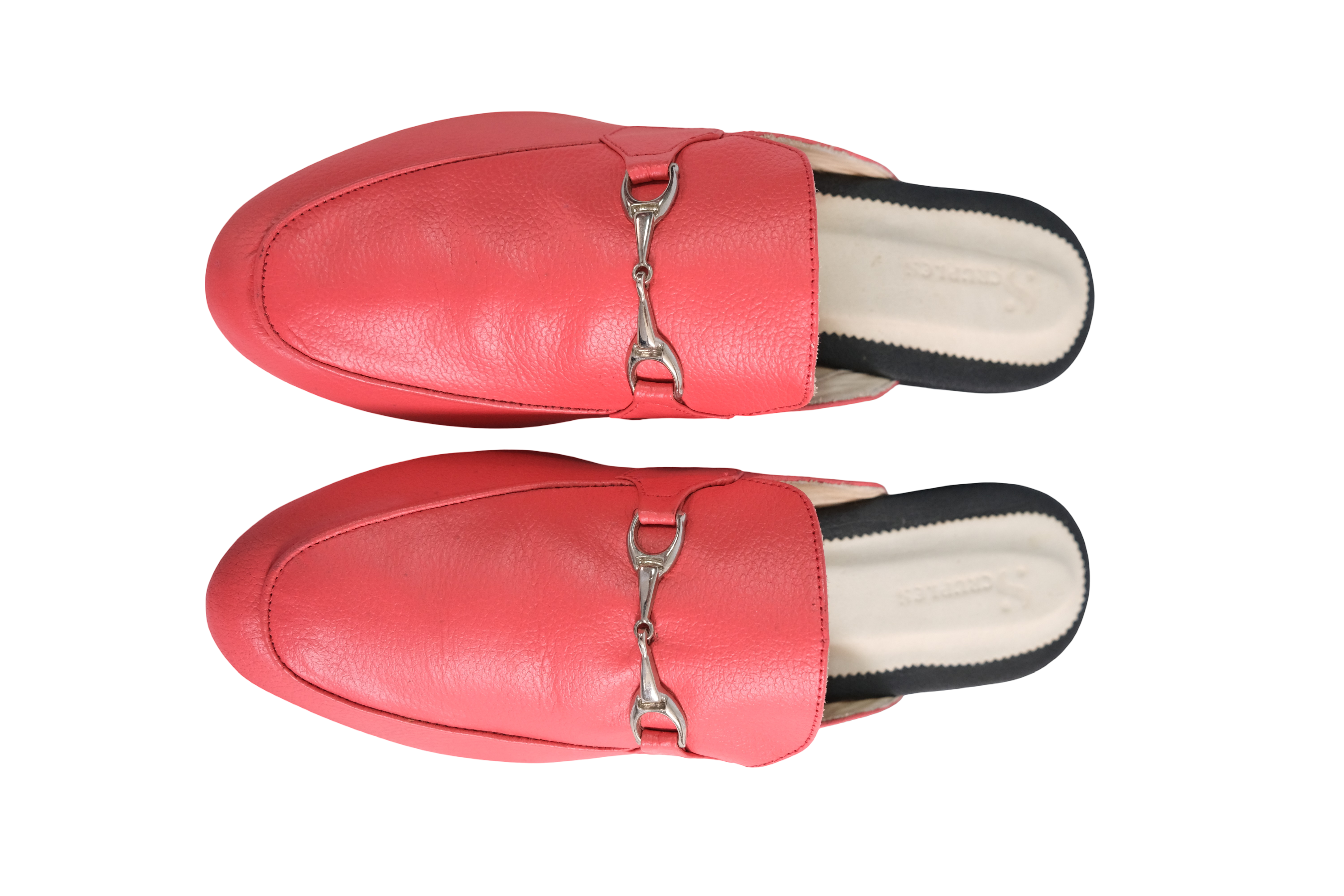 Suecos Cuero Rojo Hebilla