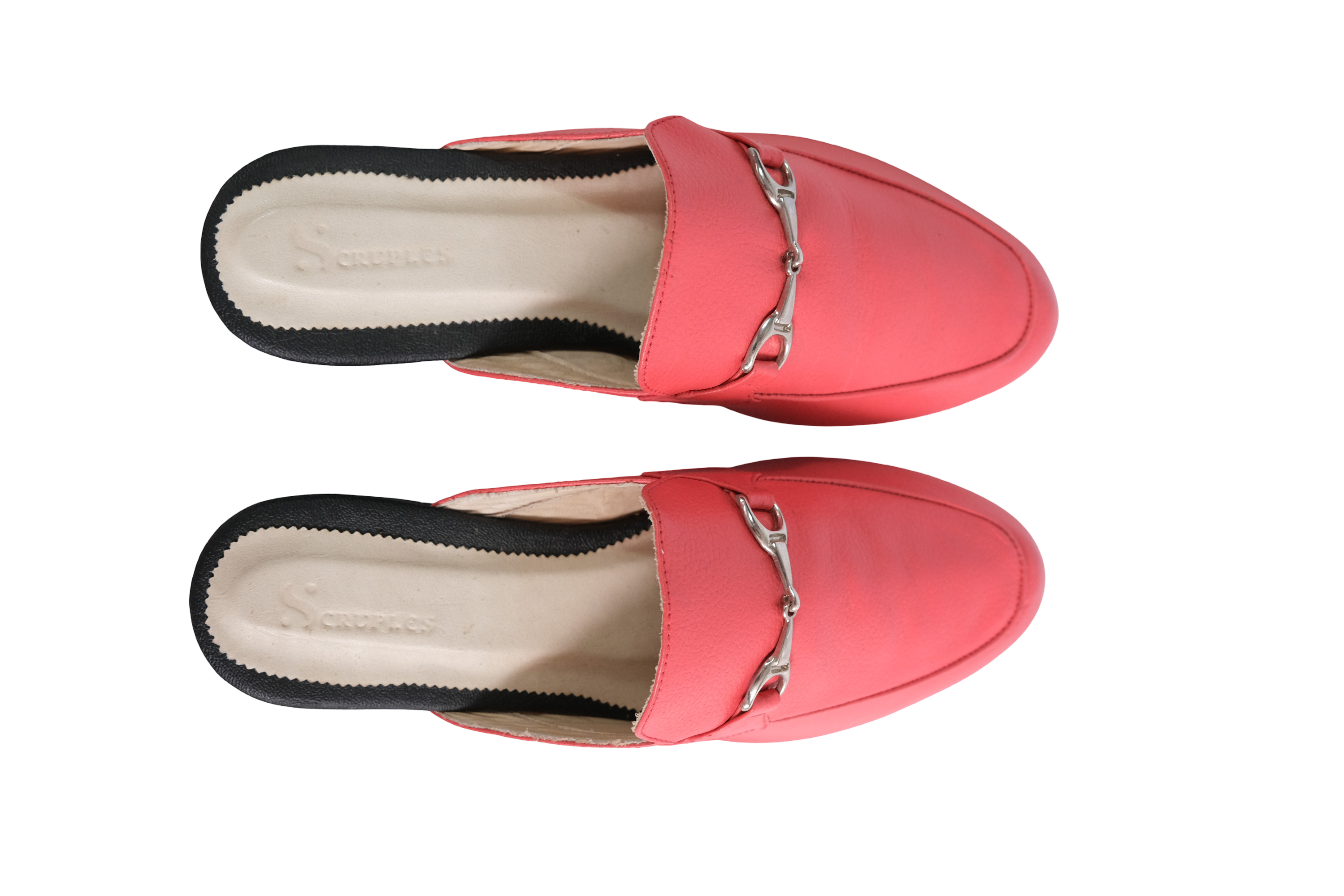 Suecos Cuero Rojo Hebilla