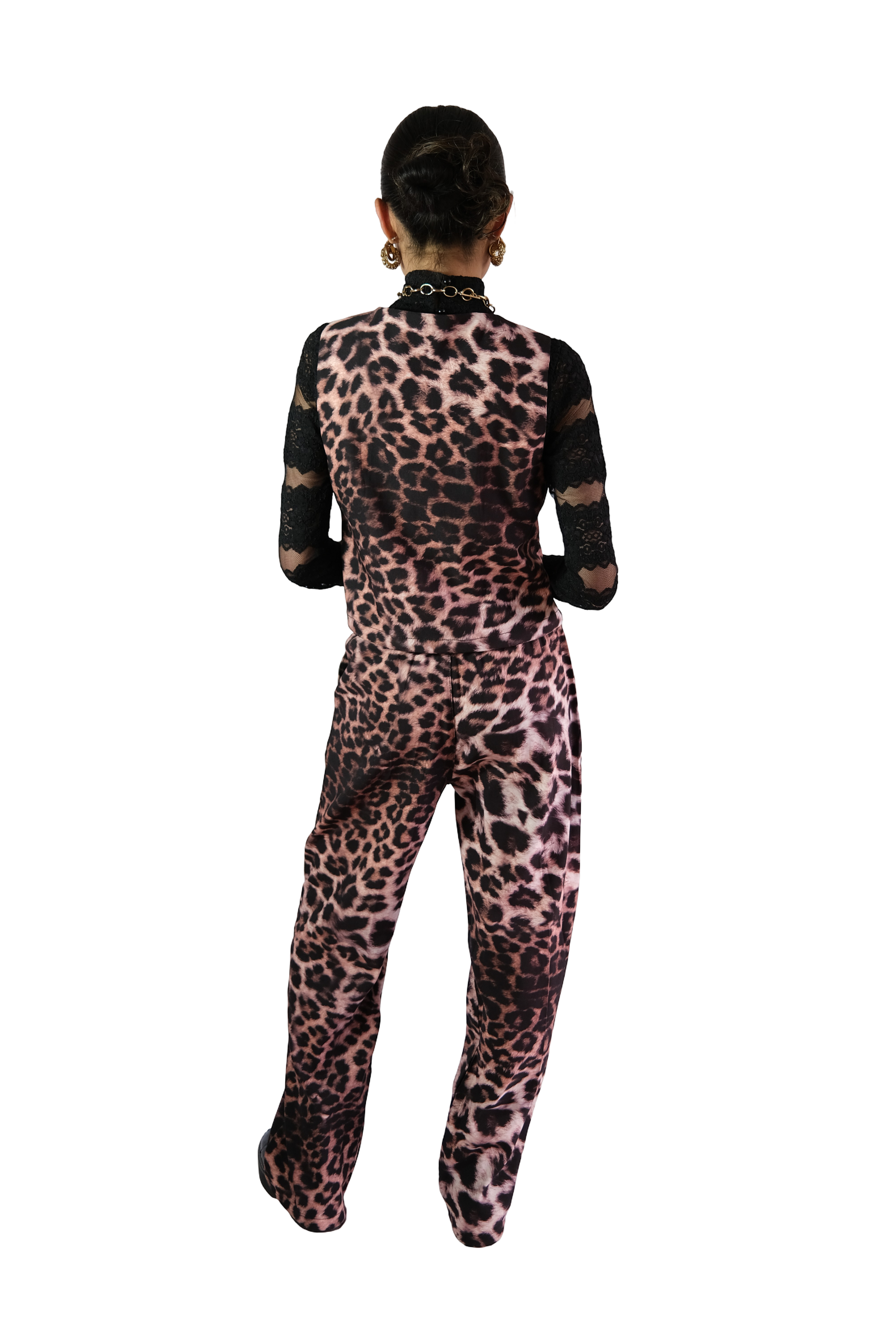 Chaleco Animal Print Café Oscuro