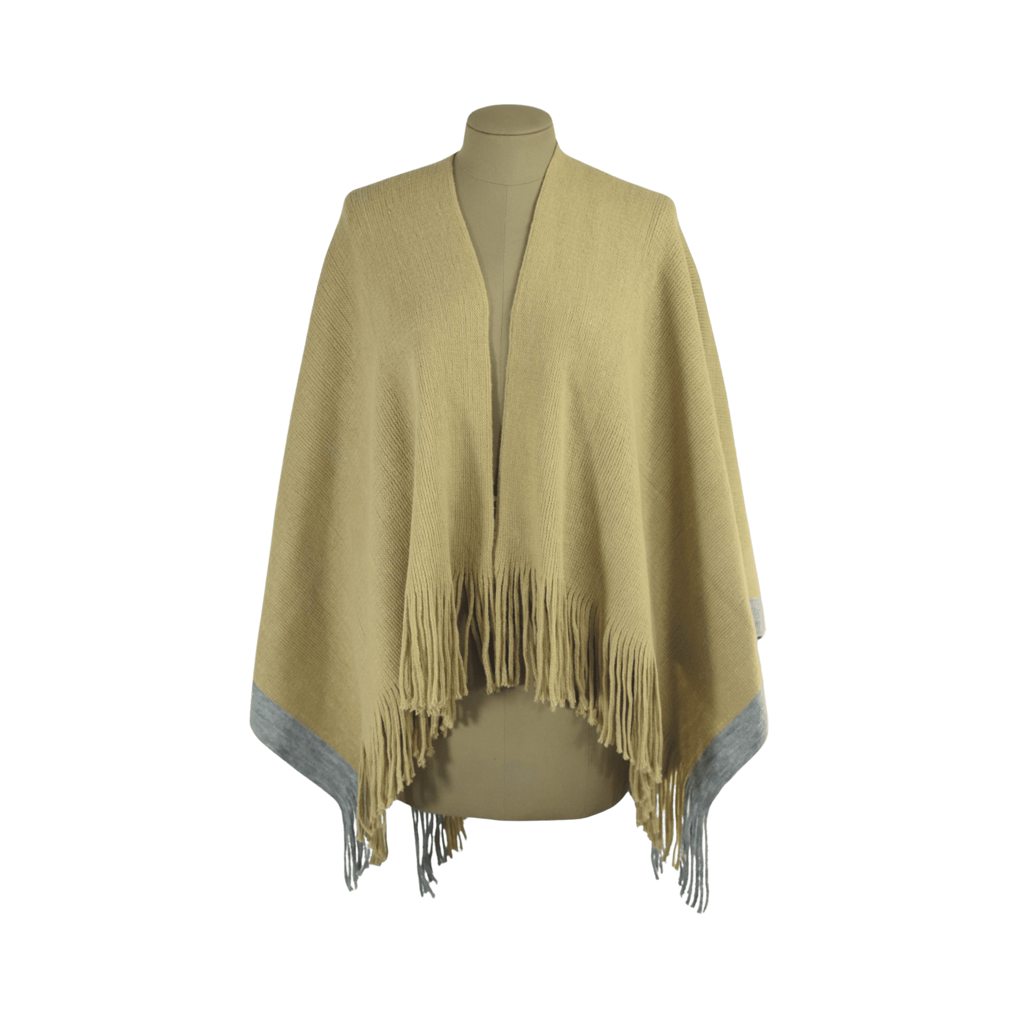 Ruana Flecos Beige Talla M