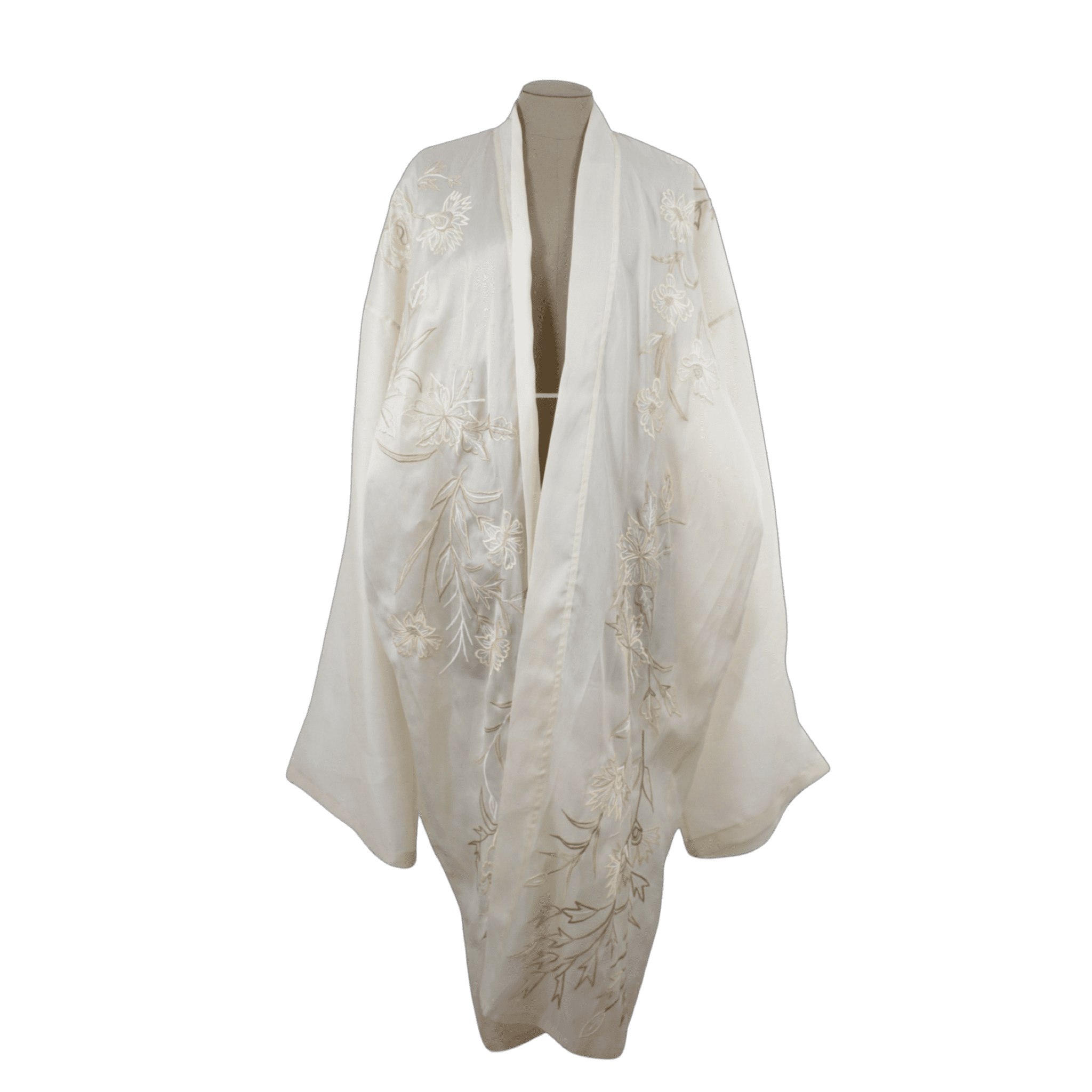 Kimono Bordado En Chiapas México Beige Talla ML