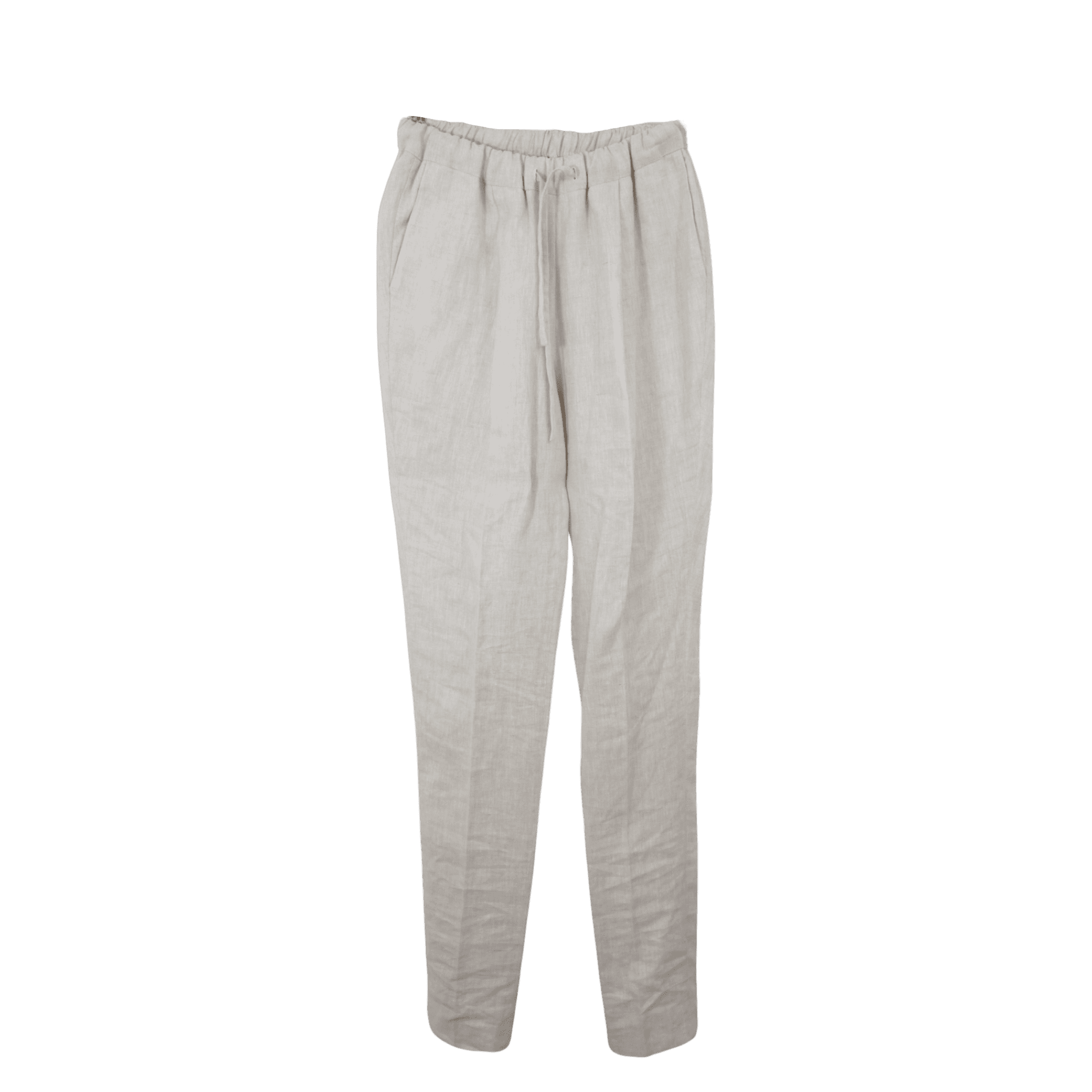 Pantalón Tipo Sudadera De Lino Beige Talla M