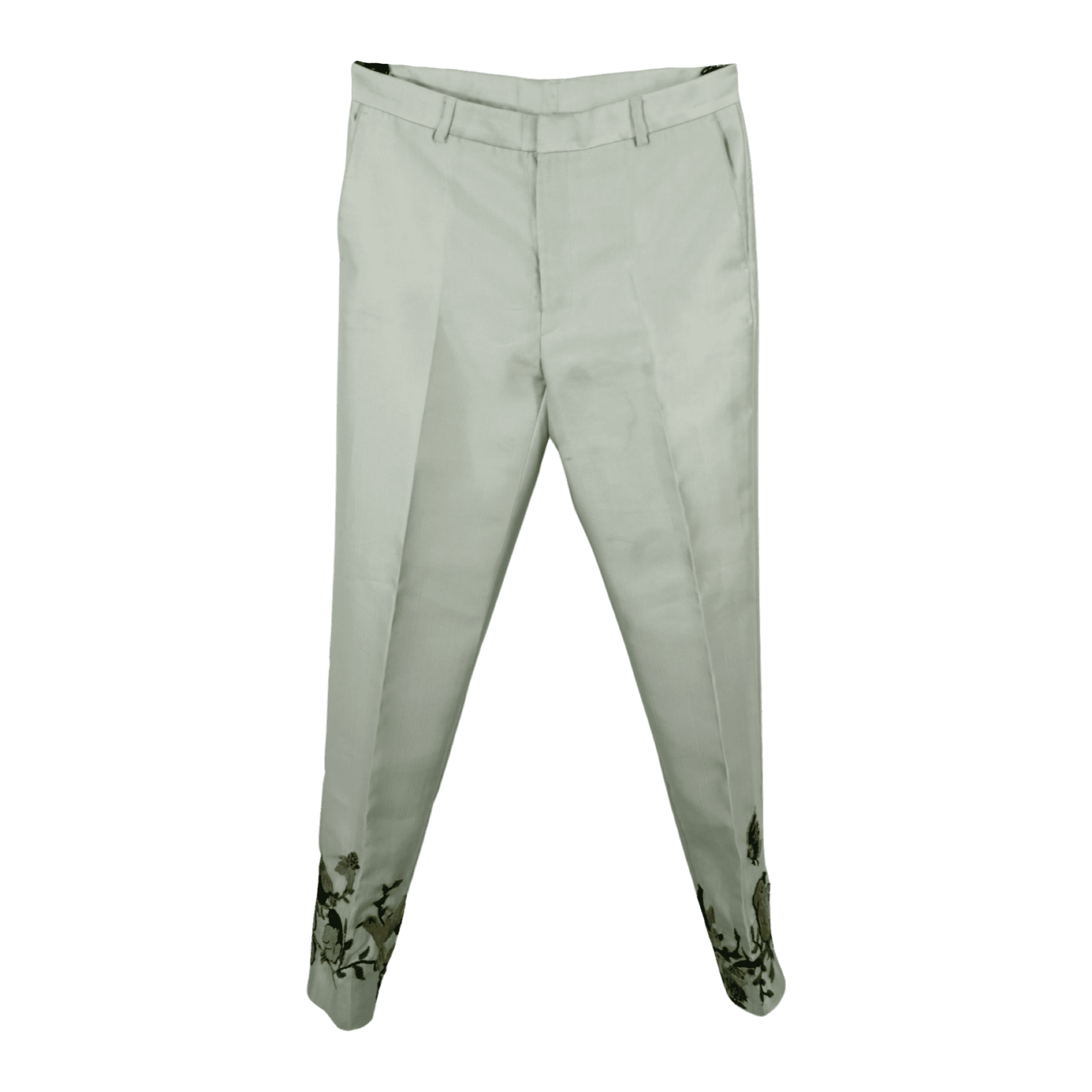 Pantalón Bordado En México Verde Menta Talla M