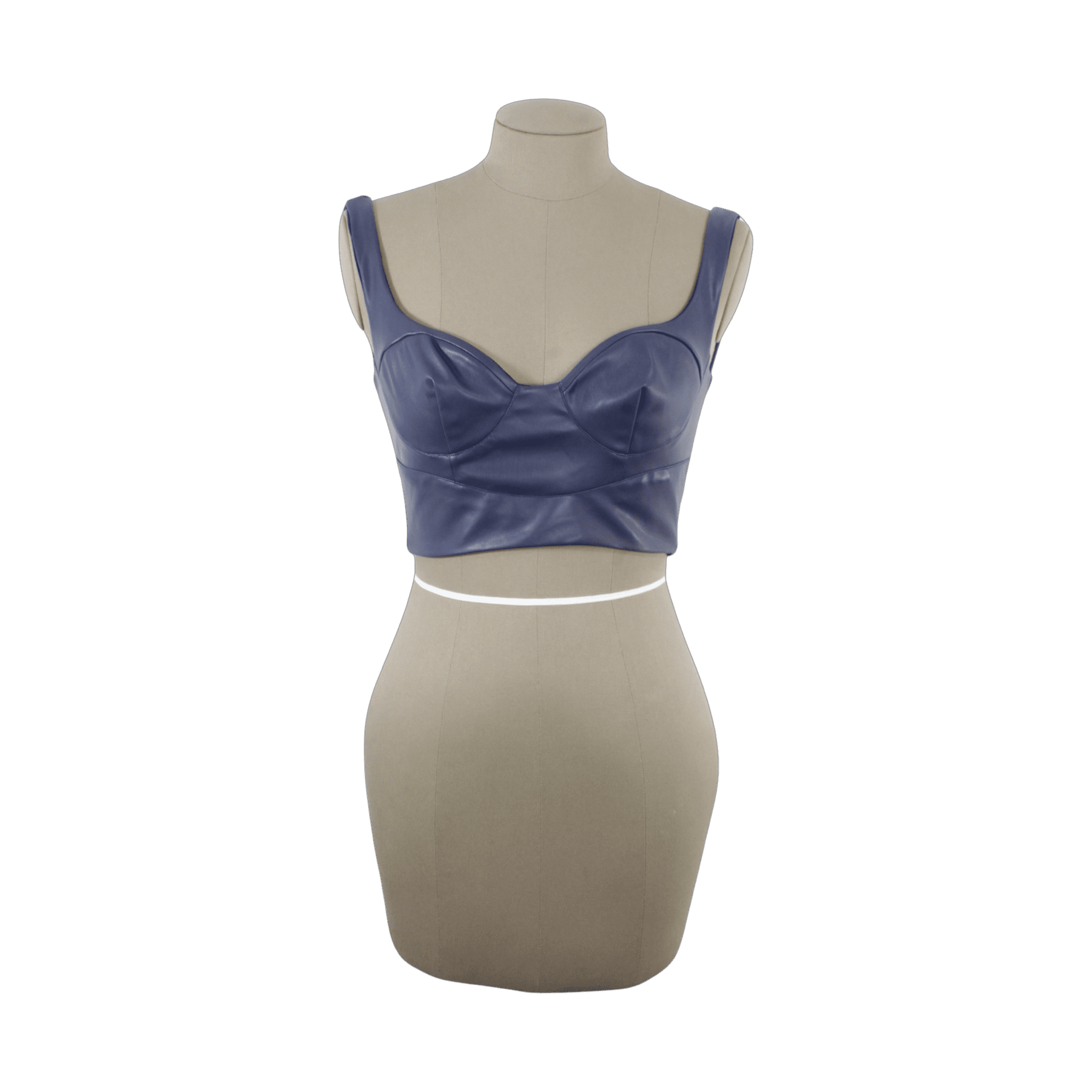 Corset De Cuerina Azul Oscuro Talla S